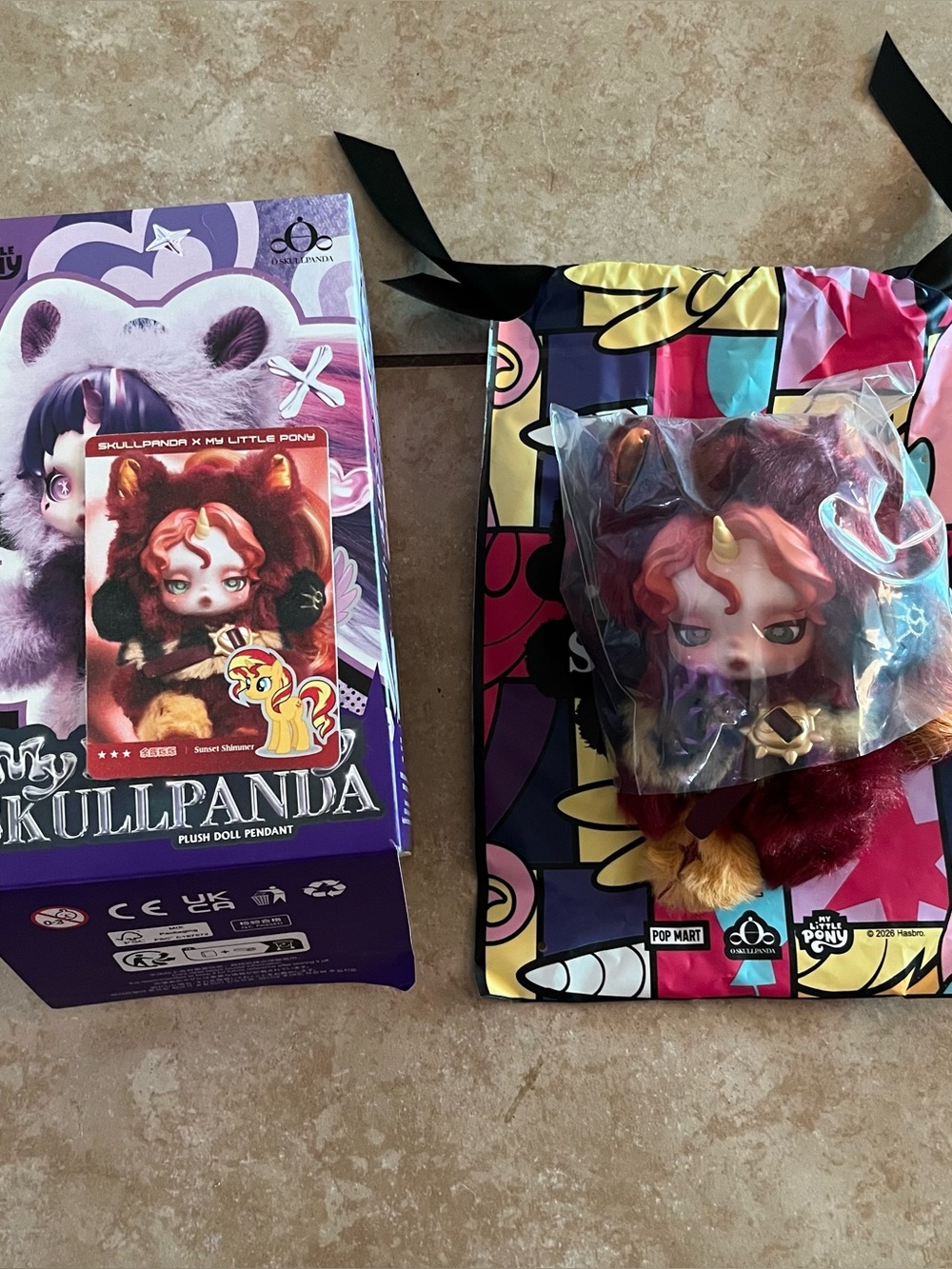 POP Mart Skullpanda My Little Pony Sunset Shimmer Secret plush pendant